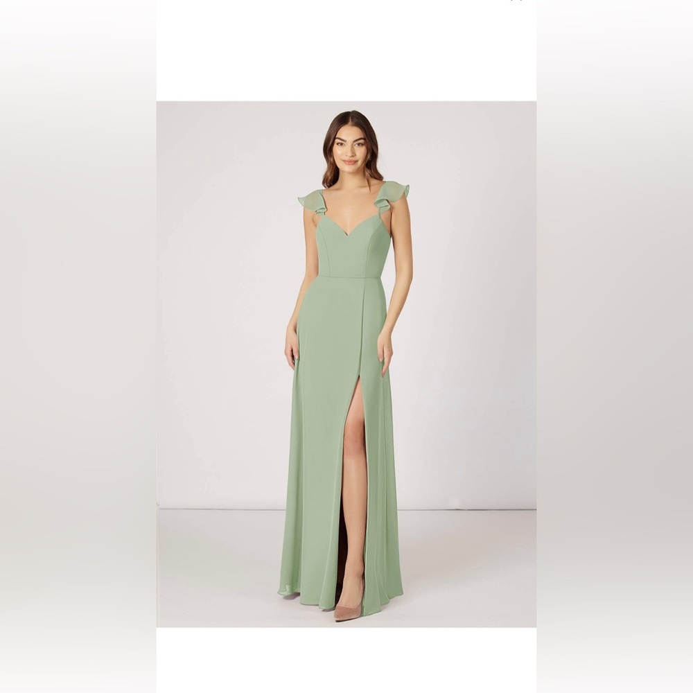 Azazie Dusty Sage Bridesmaid Dress A4 (unaltered)